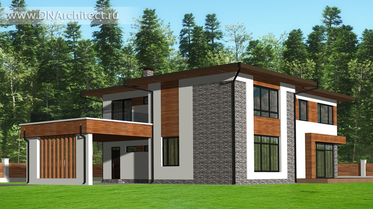 Проект фасадов частного дома (п.Середниково МО)